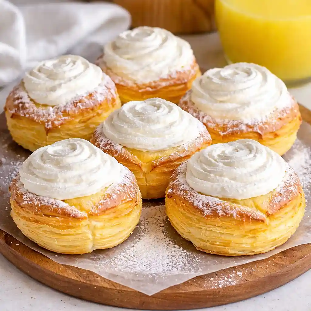 lemon cream puffs golden pastry filled with lemon cream