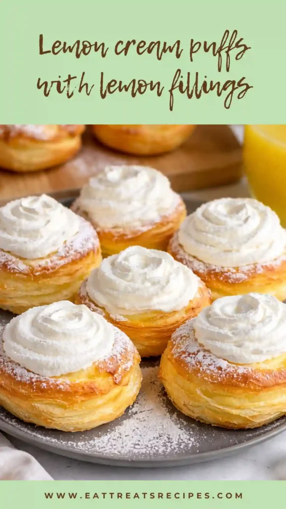 lemon cream puffs golden pastry filled with lemon cream