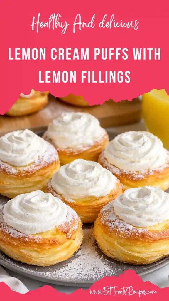 lemon cream puffs golden pastry filled with lemon cream
