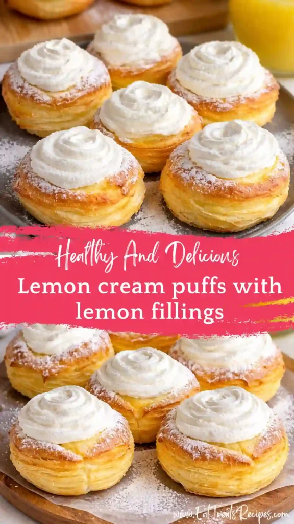 lemon cream puffs golden pastry filled with lemon cream