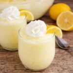 lemon fluff dessert creamy fluffy texture yellow bowl