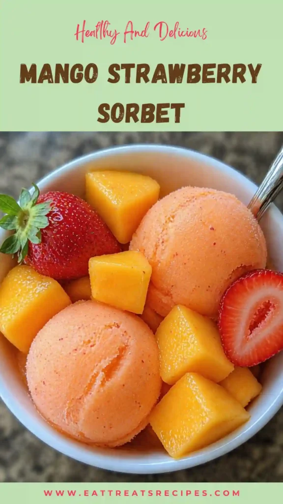 mango strawberry sorbet smooth vibrant frozen dessert