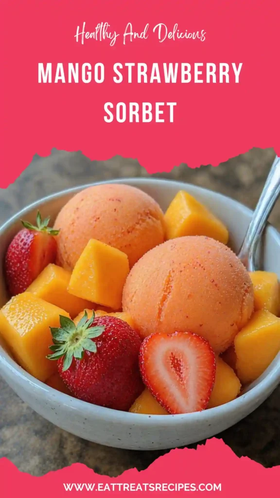 mango strawberry sorbet smooth vibrant frozen dessert