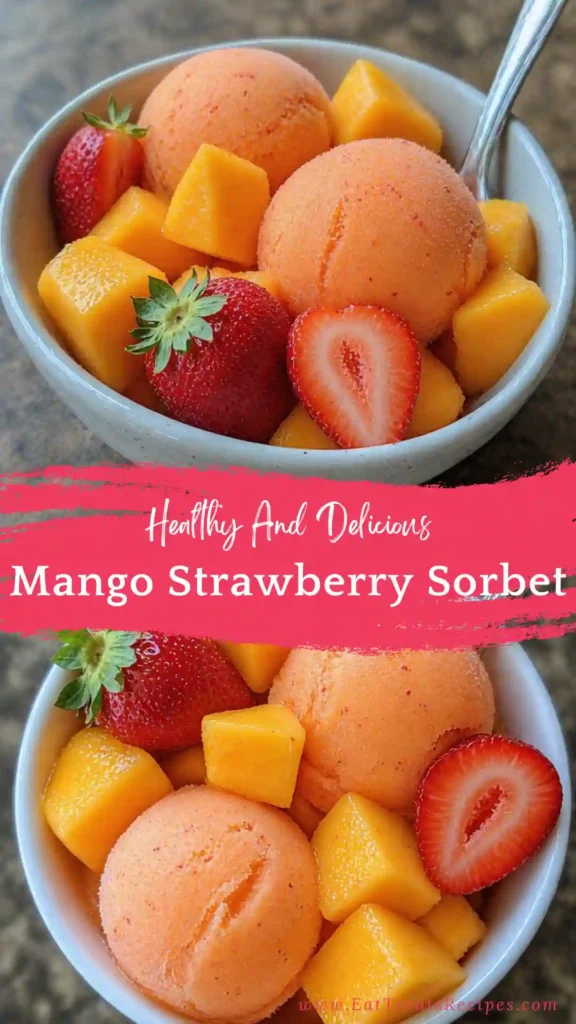 mango strawberry sorbet smooth vibrant frozen dessert