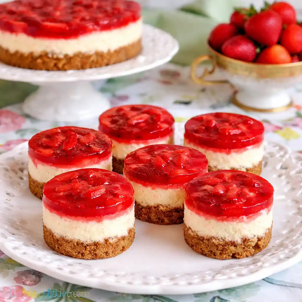 mini strawberry pretzel cheesecake layered dessert cups
