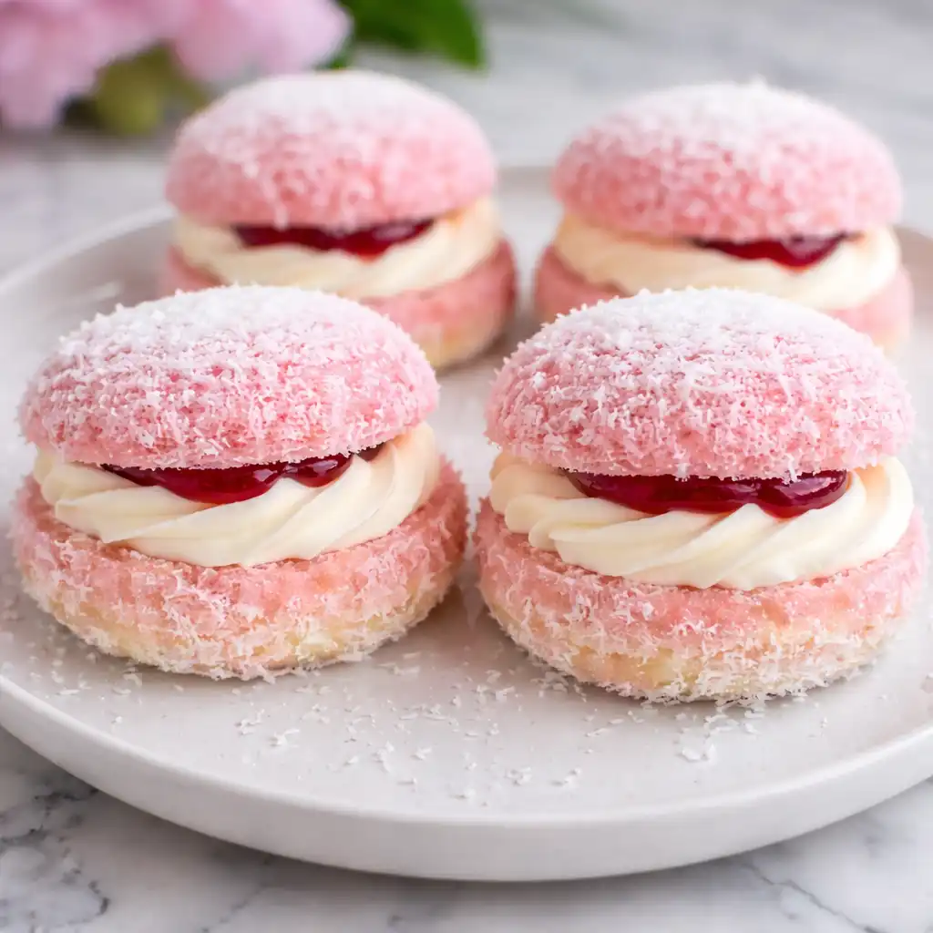 pink jelly cakes served on plate elegant dessert presentation