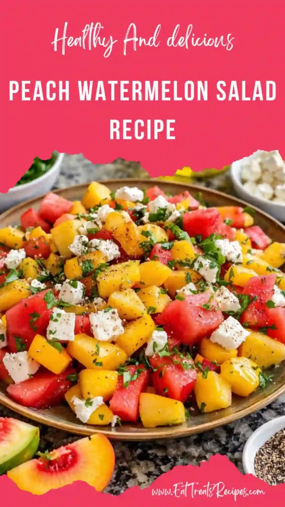 peach watermelon salad colorful fresh summer bowl