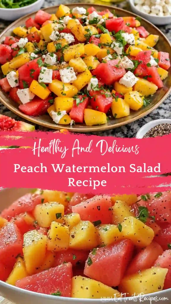 peach watermelon salad colorful fresh summer bowl