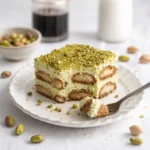 pistachio tiramisu creamy layered dessert with pistachio topping