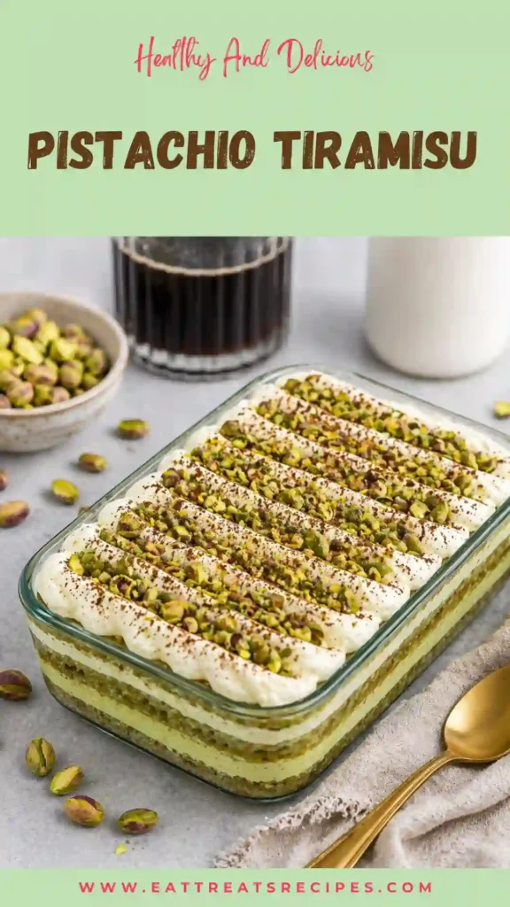pistachio tiramisu creamy layered dessert with pistachio topping
