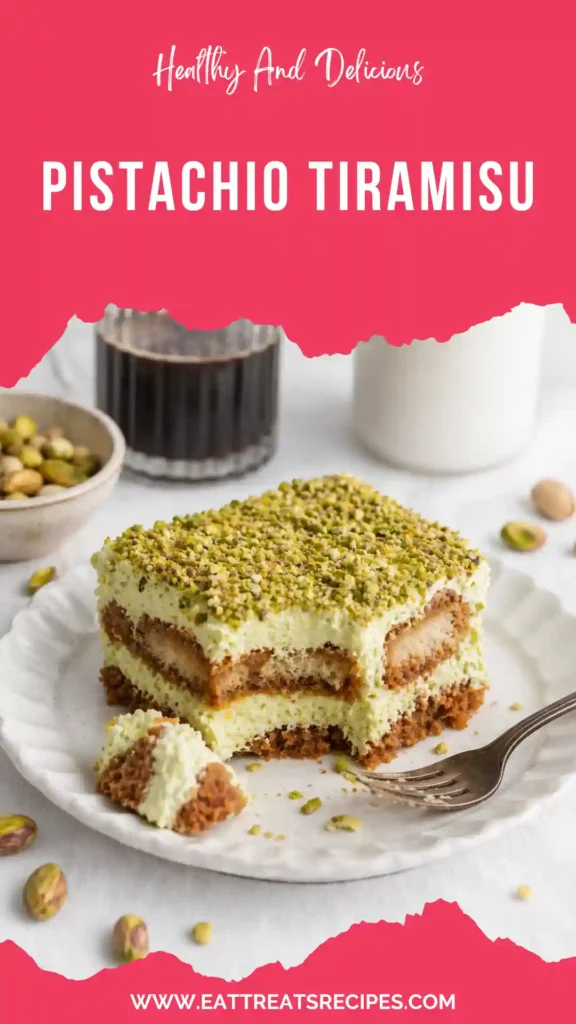 pistachio tiramisu creamy layered dessert with pistachio topping