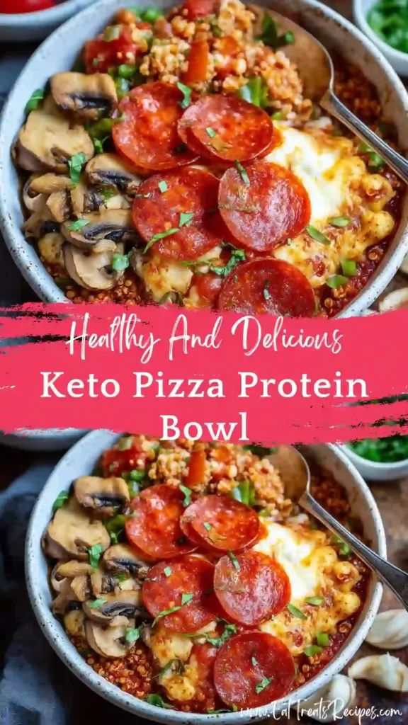 pizza protein bowl melted cheese high protein meal