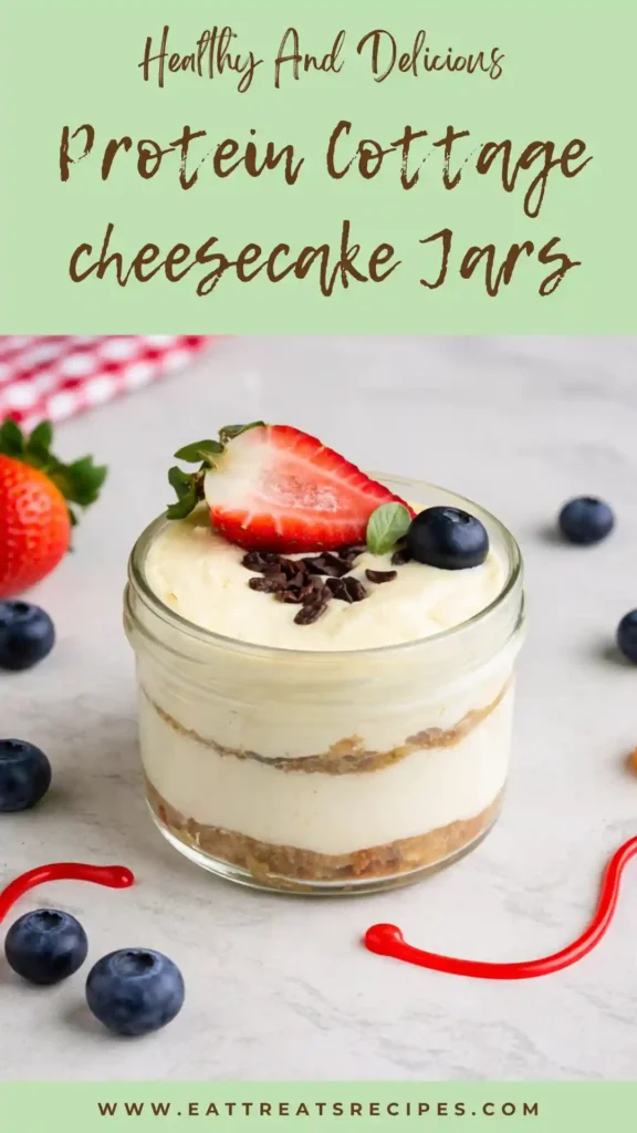 protein cottage cheesecake jars high protein healthy dessert layered jars