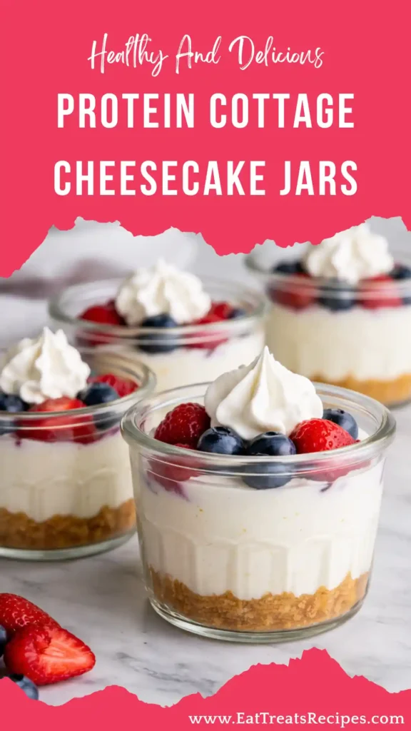 protein cottage cheesecake jars high protein healthy dessert layered jars