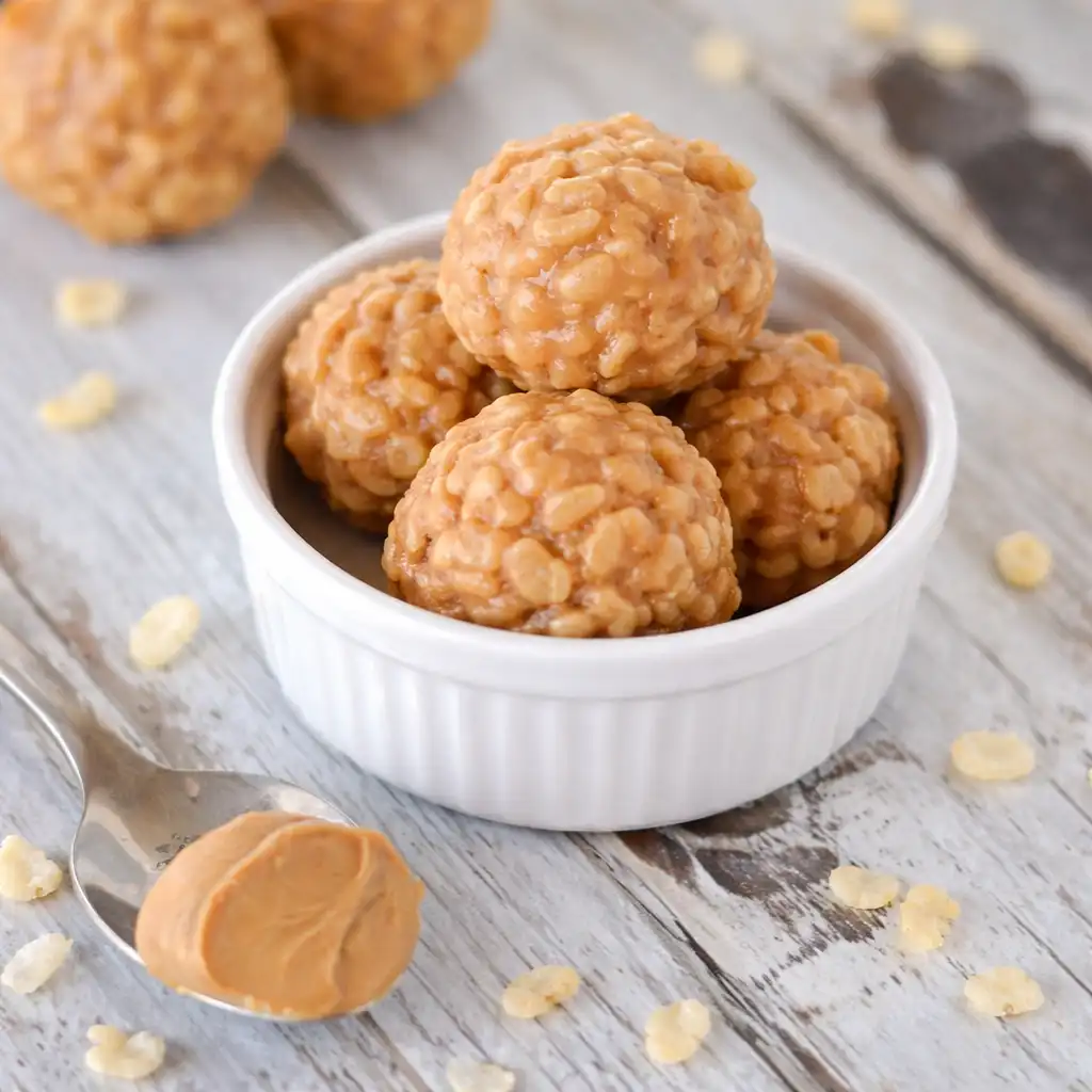 rice crispy peanut butter balls chocolate coated crunchy texture
