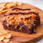 samoa box mix brownies caramel coconut chocolate layered dessert