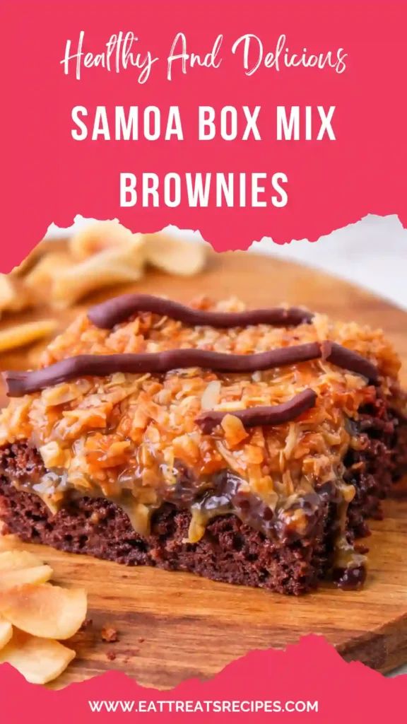 samoa box mix brownies caramel coconut chocolate layered dessert