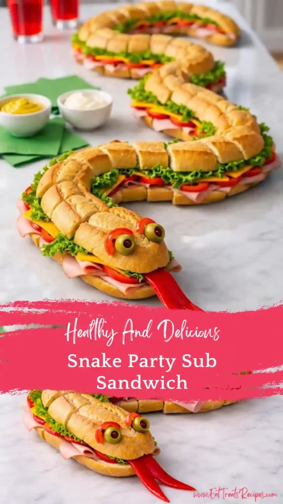 snake party sub sandwich fun kids party food