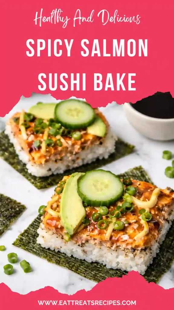 spicy salmon sushi bake creamy crispy top viral recipe