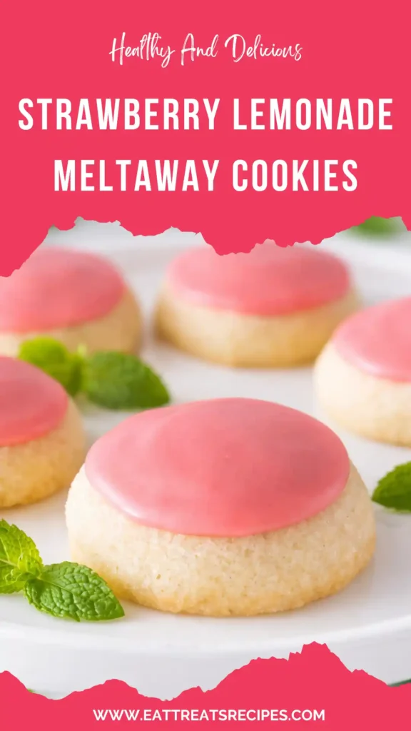 strawberry lemonade meltaway cookies soft buttery glazed cookies