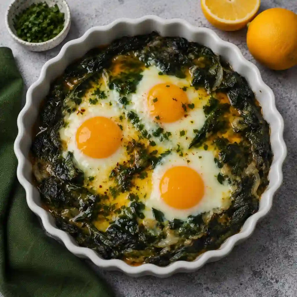 Baked Eggs with Spinach