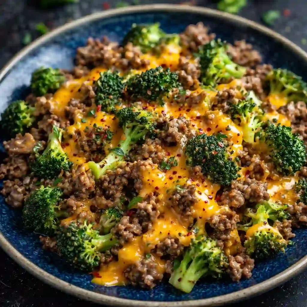 hamburger broccoli skillet bowl