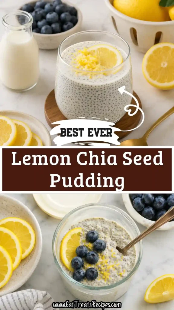 Lemon chia seed pudding jars