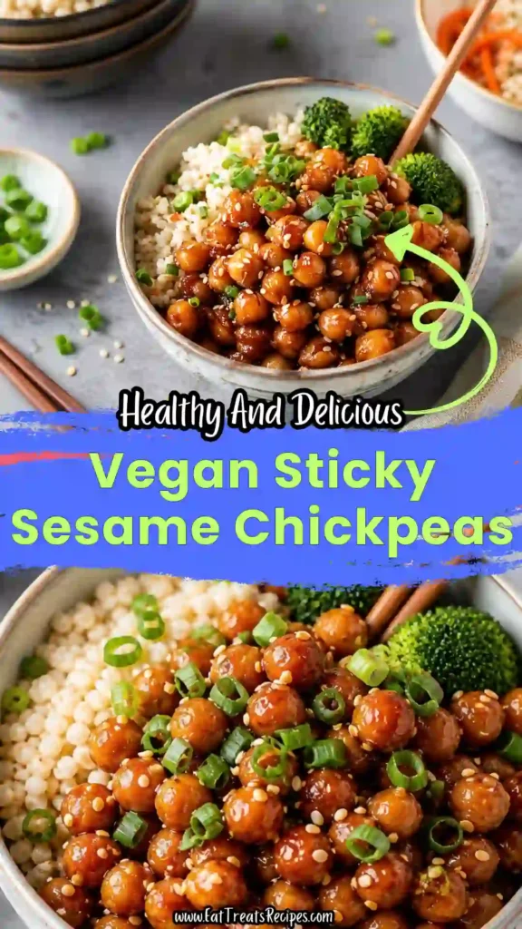vegan sticky sesame chickpeas
