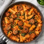 Chicken Sausage Pasta meal prep containers