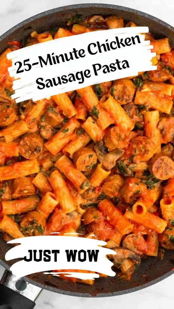 Chicken Sausage Pasta meal prep containers