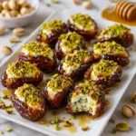 Honey Pistachio Ricotta Stuffed Dates