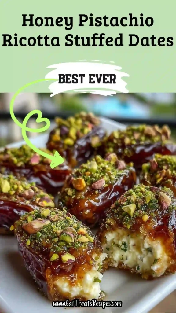 Honey Pistachio Ricotta Stuffed Dates
