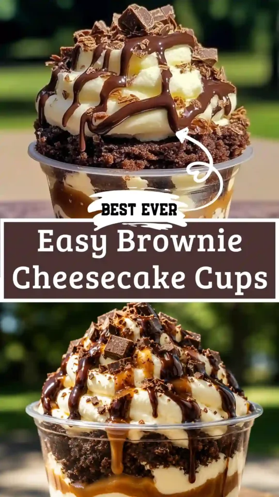 Loaded Brownie Cheesecake Cups at a party