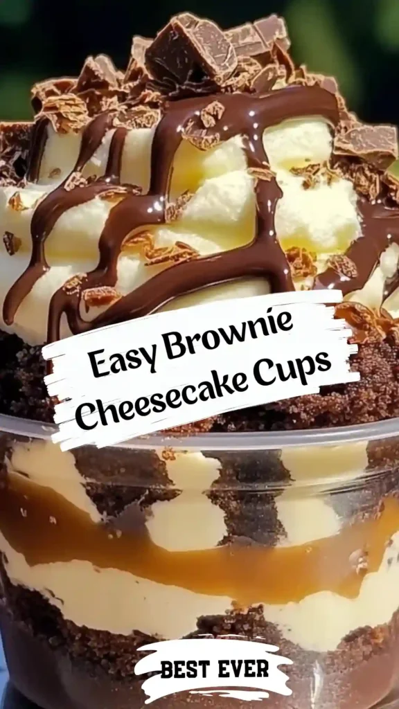 Loaded Brownie Cheesecake Cups at a party