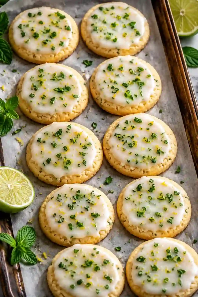 Mojito Sugar Cookies for Summer with citrus glaze