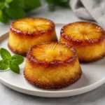 Pineapple Mascarpone Mini Cakes on a cake stand